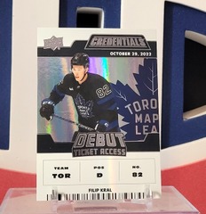 Filip Kral 2022-23 - Debut Ticket Access Rookie /999 Credentials Upper Deck